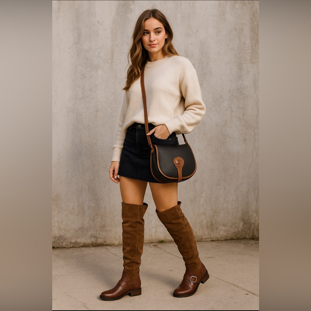 Matisse Lola Over The Knee Leather Brown Boots Women’s size 9